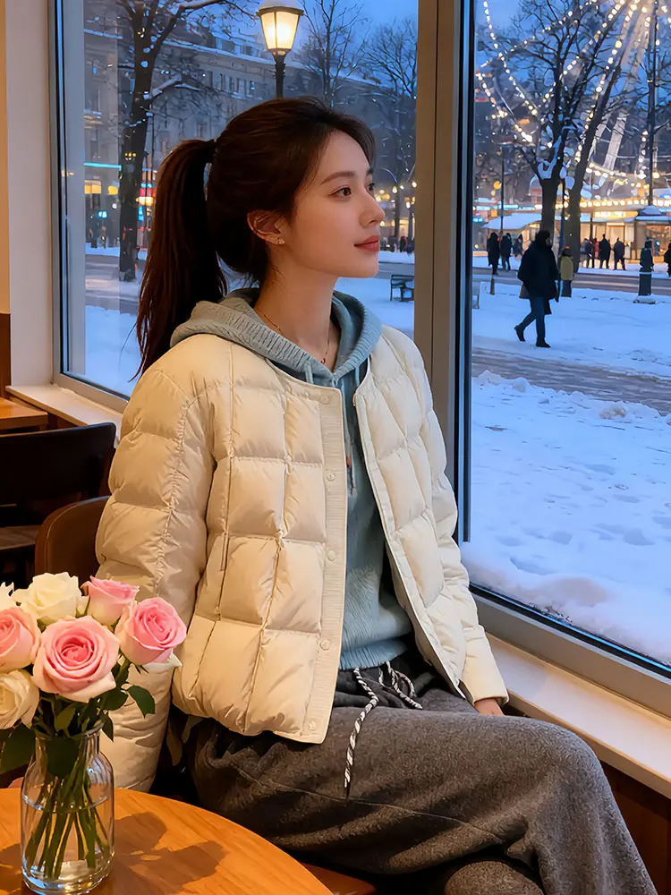 

Легкая теплая хлопковая куртка-кардиган женская с круглым вырезом, свободного кроя, больших размеров, новинка зимы