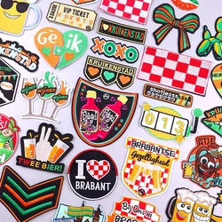 Kruikenstad Emblem Embroidery Iron On Patches Happy Carnival Gift For Netherland Patches For Clothing Thermoadhesive Patches DIY