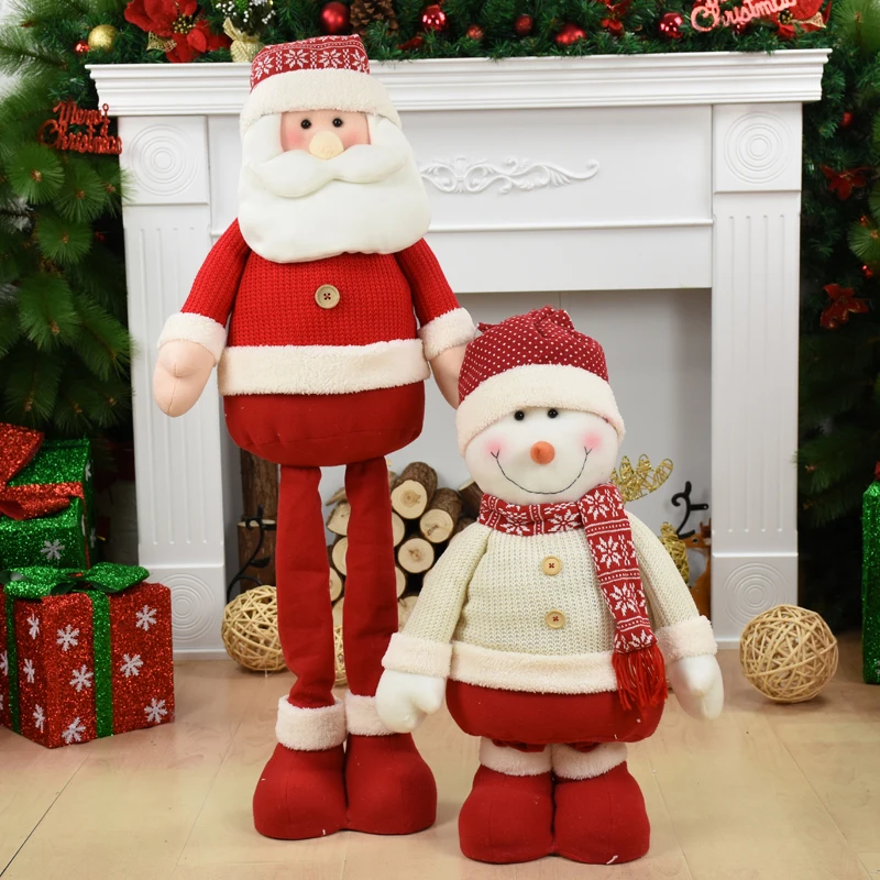 Retractable Christmas Decorations For Home Christmas Dolls Christmas Tree Decorations Elk Santa Snowman For New Year Decoration