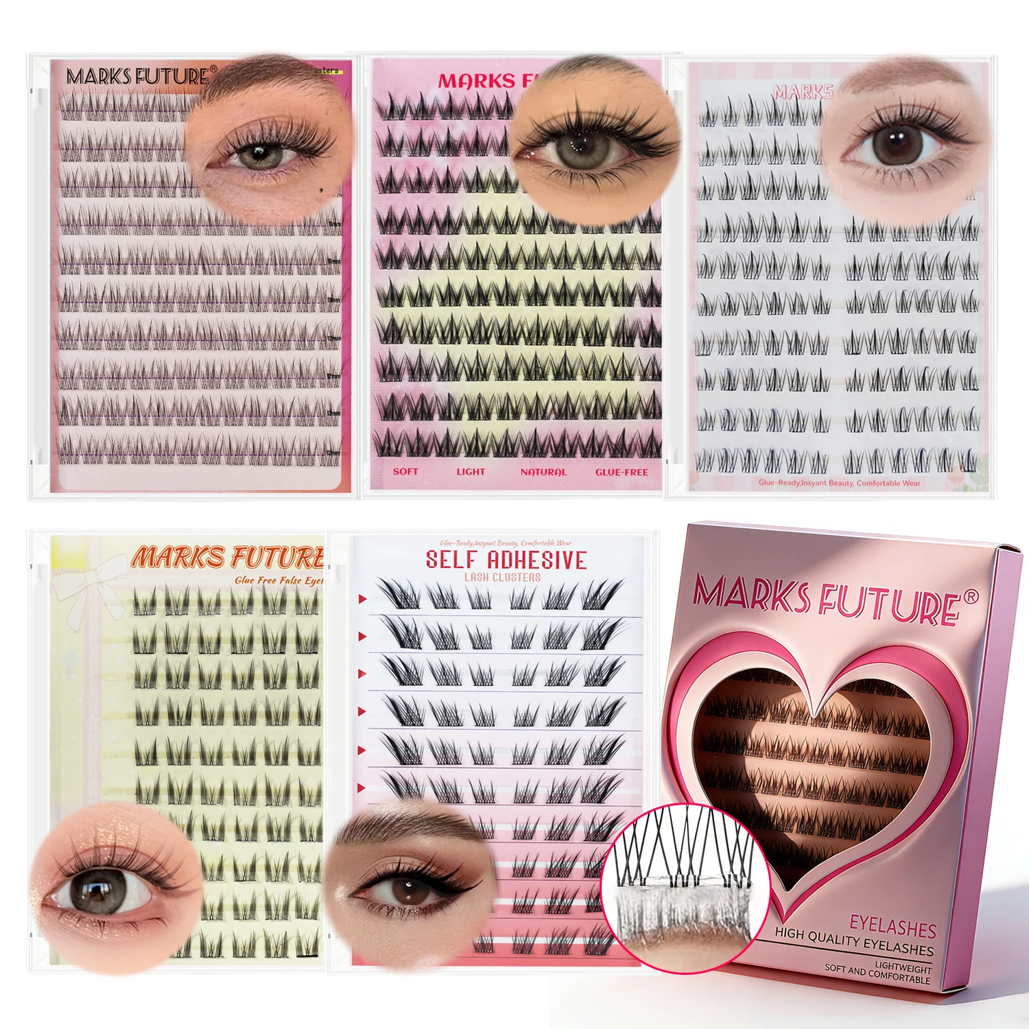 

Набор накладных ресниц без клея | 5 смешанных стилей | Многоразовые самоклеящиеся накладные ресницы | Натуральный макияж | Удобная в носке одежда | Клей не требуется | Подходит для начинающих