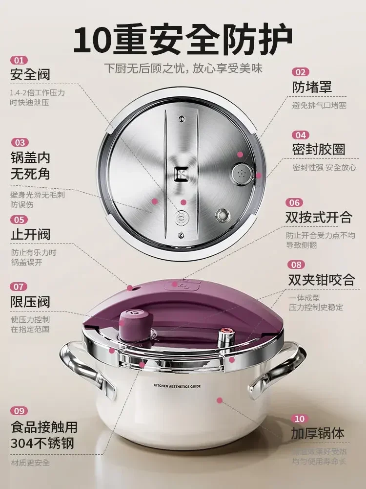 DSAg-a pressure cooker 304 stainless steel small household gas induction cooker universal small capacity pressure cooker 4
