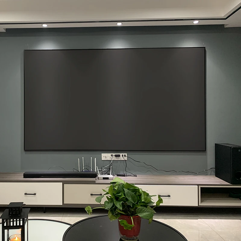 JZ SCREEN 2024 Hight Quality 16:9 150 polegadas 135 polegadas Tela de projeção de quadro fixo Luz do dia ALR Tela de projetor de alcance ultracurto