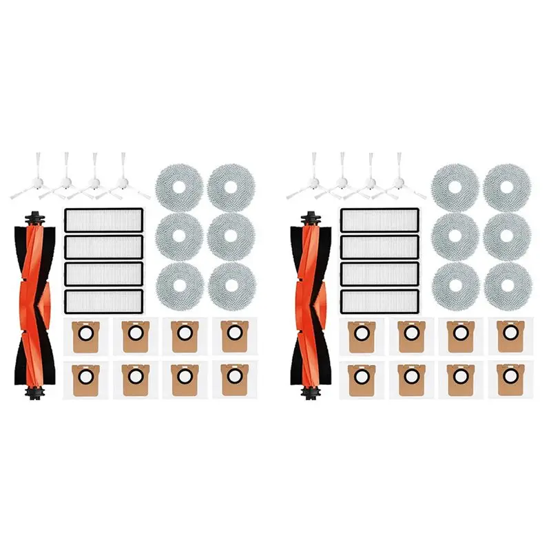 

2 комплекта аксессуаров для робота-пылесоса Xiaomi X20 + / X20 Plus: основная и боковые щетки, HEPA-фильтр, тряпка для мытья полов, мешок для сбора пыли - AT36