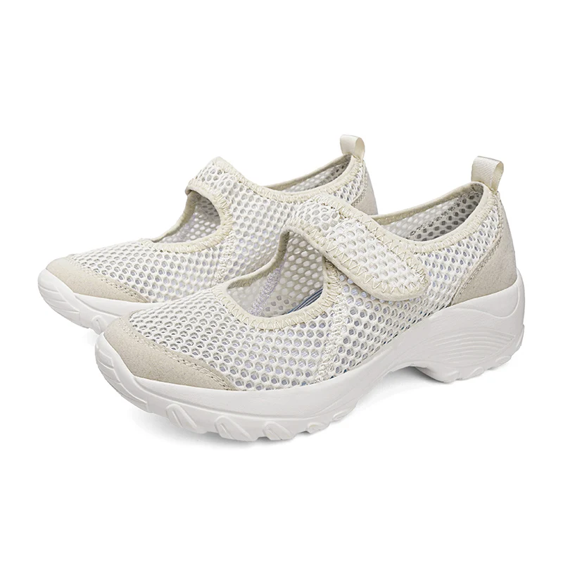 

Women's Mesh Breathable Mary Jane Shoes Thick Sole Non-slip Sports Sneakers Casual Comfortable Walking Shoes for Elderly