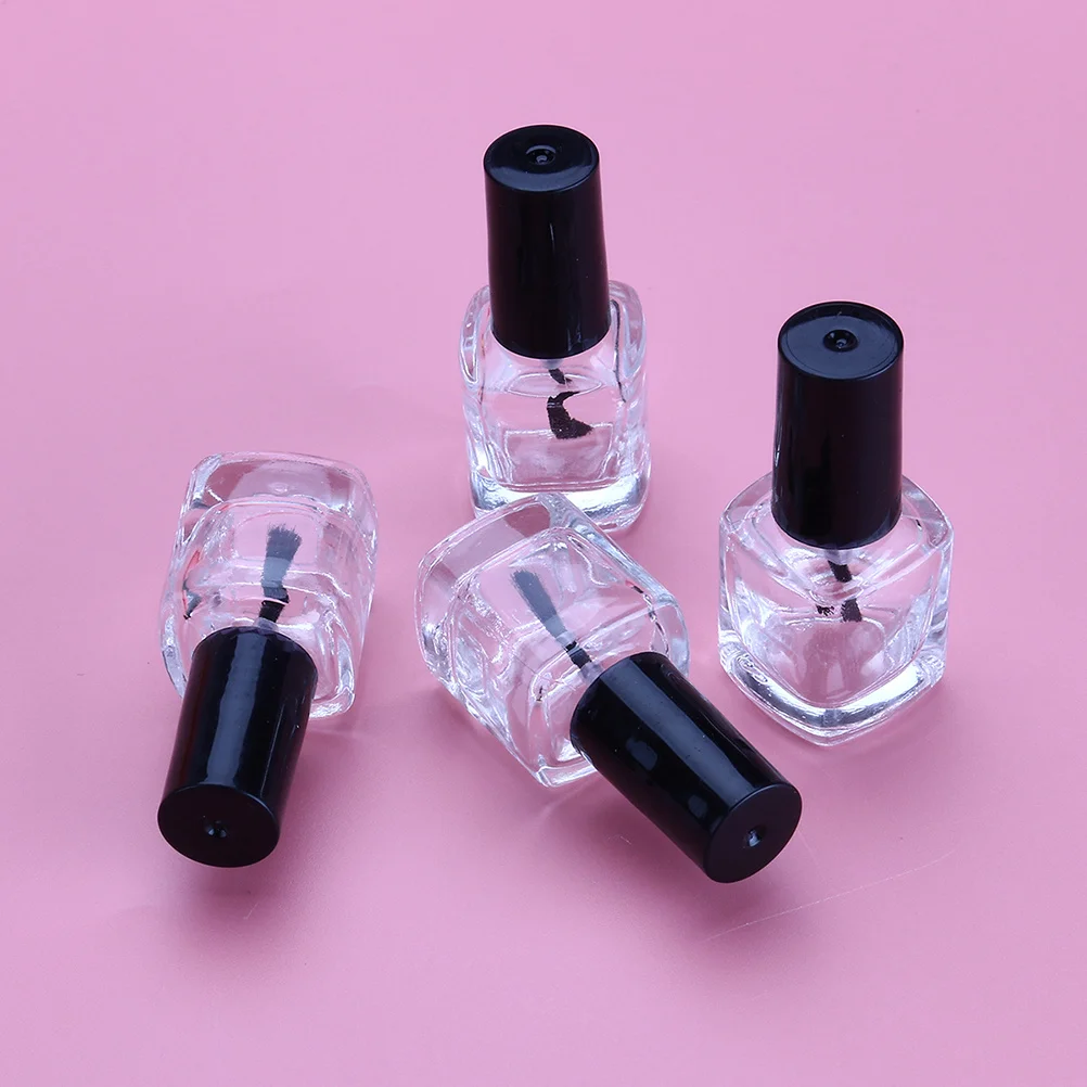 

5Pcs 15Ml Empty Nail Polish Container Bottle Clear Glass with Brush Inside Perfect for Refilling Custom Shades Portable Beauty