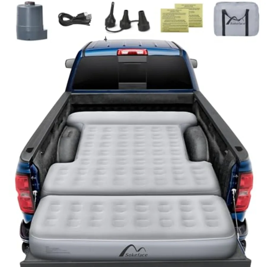 

Tailgate Extendable Truck Bed Mattress with Built-in Pump Heavy-Duty Truck Bed Air Mattress for 5.5-5.8ft Full Size Easy Setup