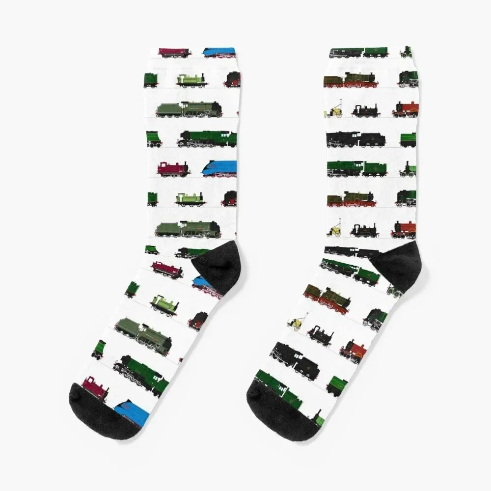 Iconic British Steam Trains Socks Sports hip hop FASHION Climbing Socks For Man Women's