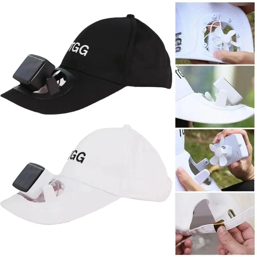 

Korea Style Solar Fan Hat USB Charging Solar Powered Wide Brim Baseball Cap Detachable Fan Strong Wind Summer Sun Cap