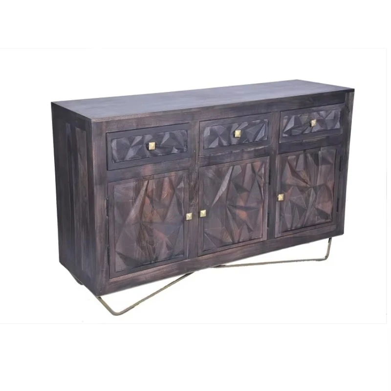 

Wooden Cupboard with Drawers and Doors Vintage Look Cupboard