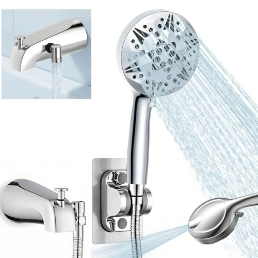 

Bathtub Sprayer Attachment for Shower, Bathtub Faucet with Sprayer with 10 Spray Modes Upgrade, No Drill Wall 79" Stainless Hos