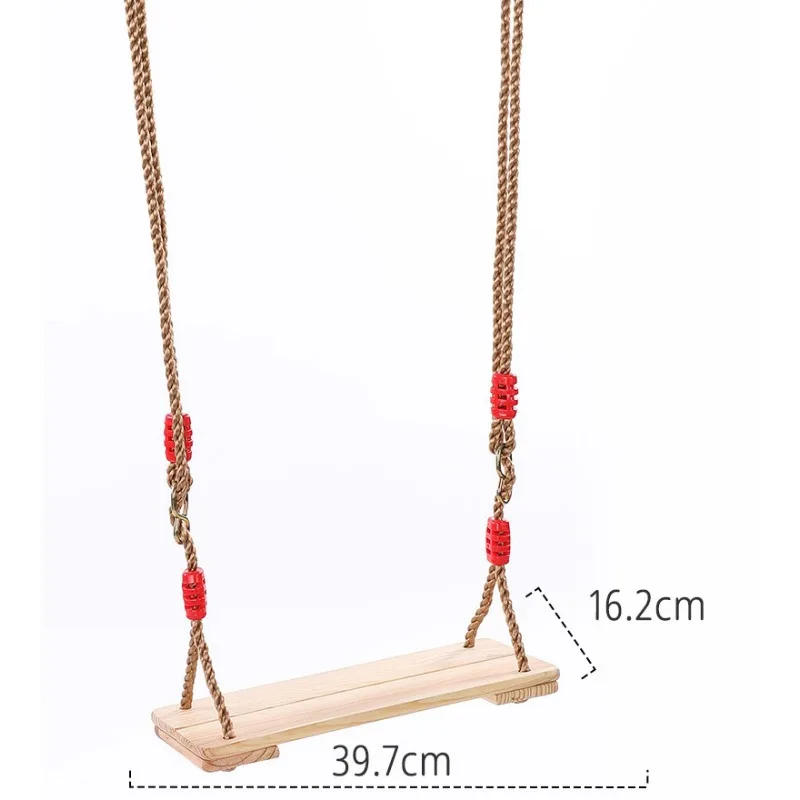 Hamaca columpio de cuerda ajustable de longitud de madera, casa de techo, área de entretenimiento para juegos de jardín, accesorio desplegable y estable