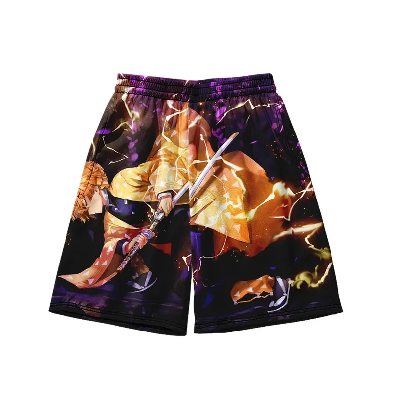 Anime Demon Slayers Cosplay Clothes Rengoku Kyoujurou Beach Pants Ventilate Printing Loose Individuality Shorts Sweatpants Gift