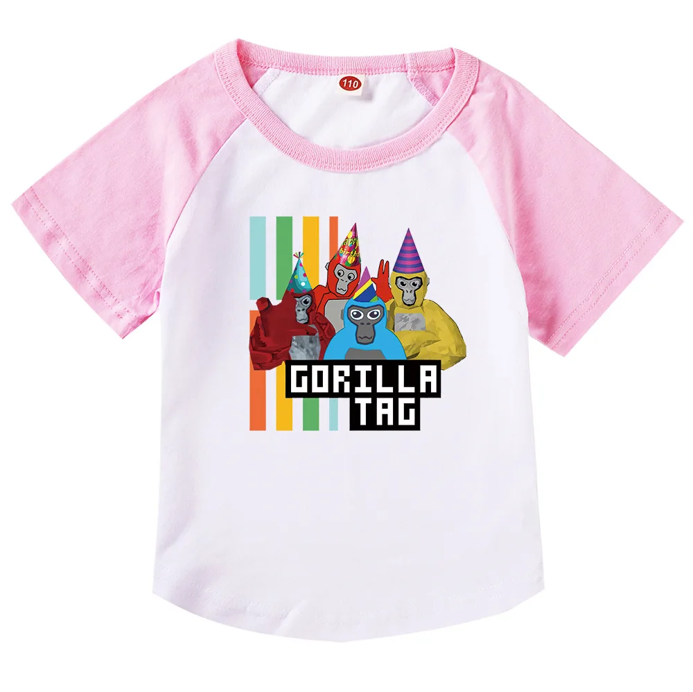 New Gorilla Tag Boys T-Shirt VR Gamer Tee Children Teens Clothing Short Sleeve Humor Funny Cute Animal Print Graphic Tshirt