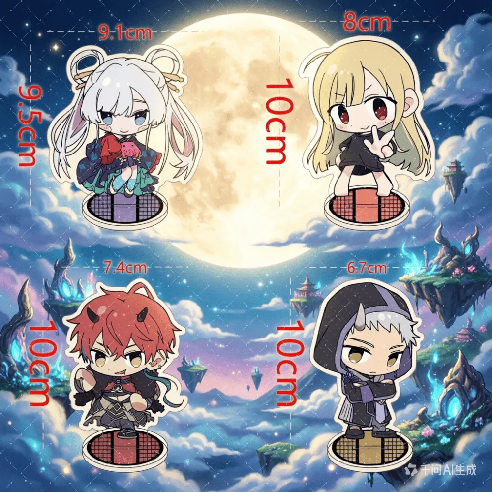 Llaveros de Anime de la Princesa Cósmica Kaguya, Lindos Colgantes para Llaves de Coche, Soporte Acrílico, Regalo para Fans de Yachiyo, Runami, Kaguya, Iroha Sakayori