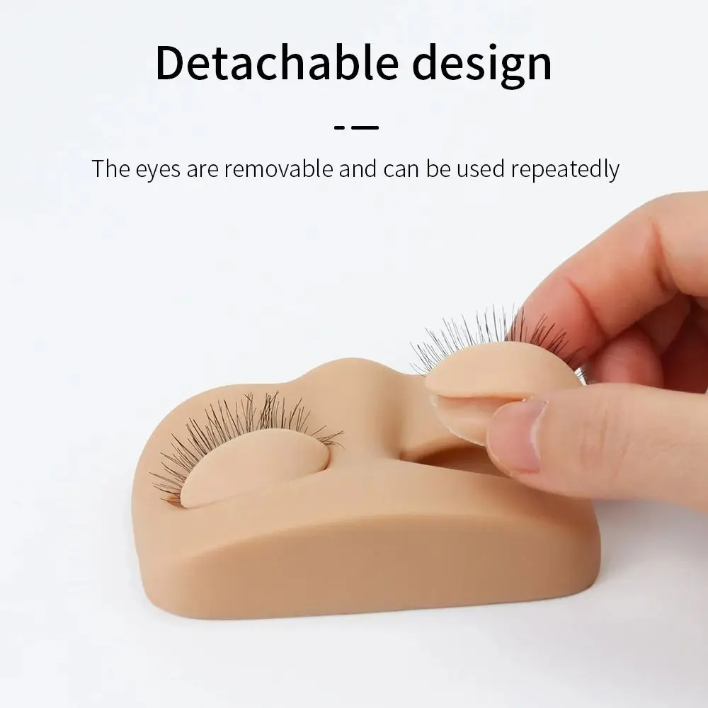Mannequin d'extension de cils en PVC, yeux amovibles, greffage de cils naturels, outil de pratique de cils doux et réutilisable pour novice