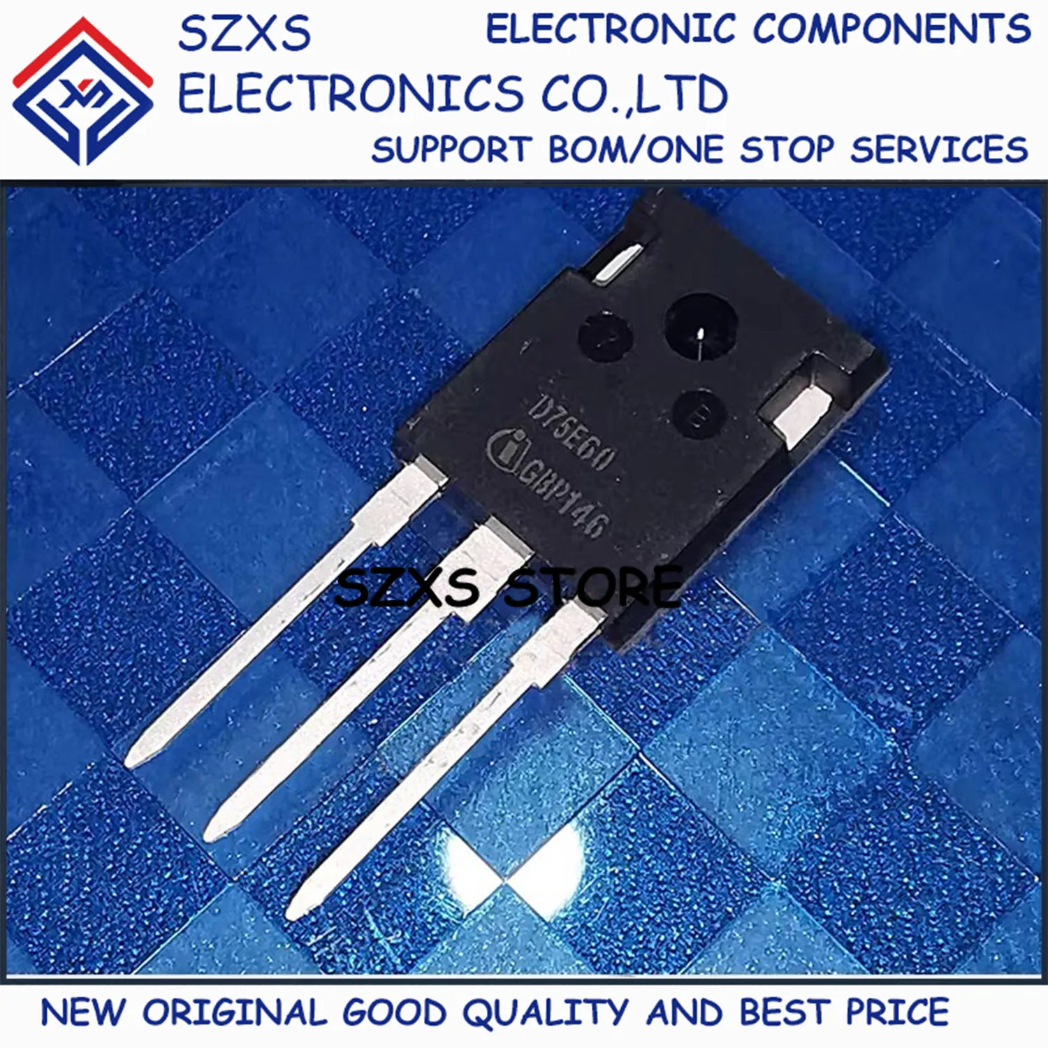 New Original 10Pcs D75E60 IDW75E60 TO-247 600V 75A Fast Recovery Diode In Stock Electronic Components Good Quality