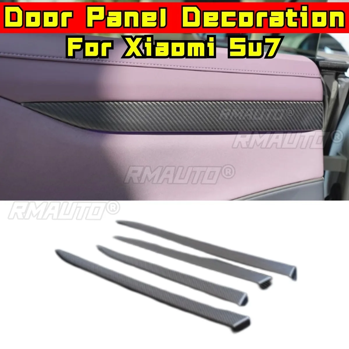 

Real Carbon Fiber Car Door Panel Decoration For Xiaomi Su7 Body Kit Door Sheet Cover Trim Shutter Decoration Modification Part