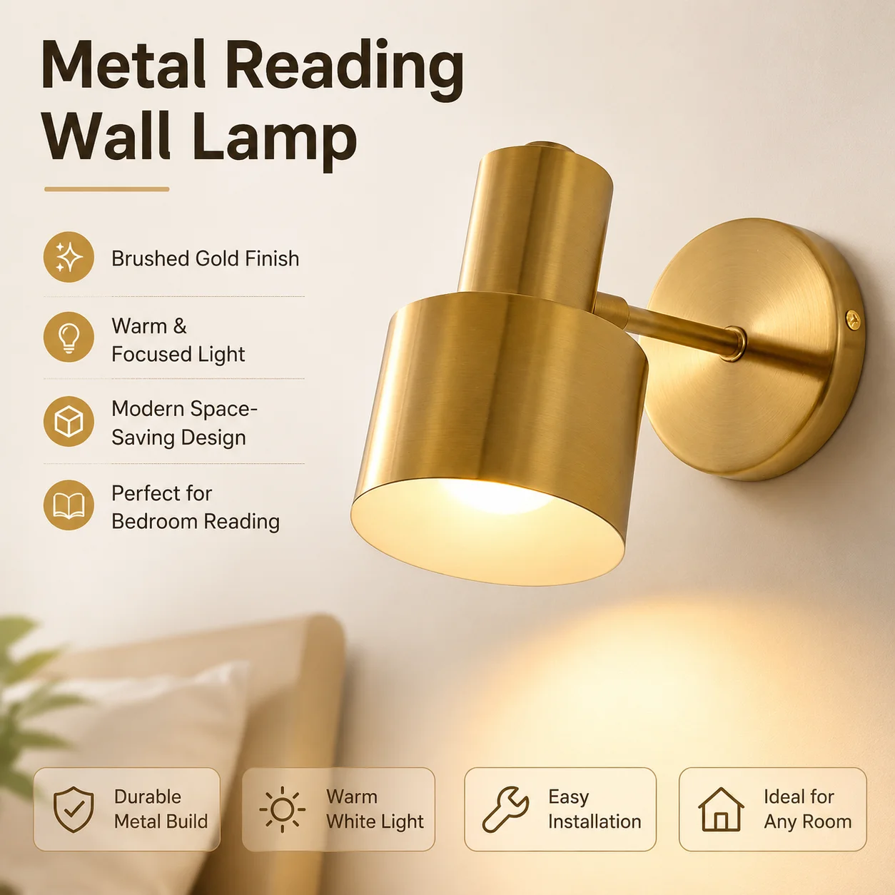 

Golden modern LED wall lamp retro home lighting for living room and bedroom decoration, suitable for bedrooms and study rooms