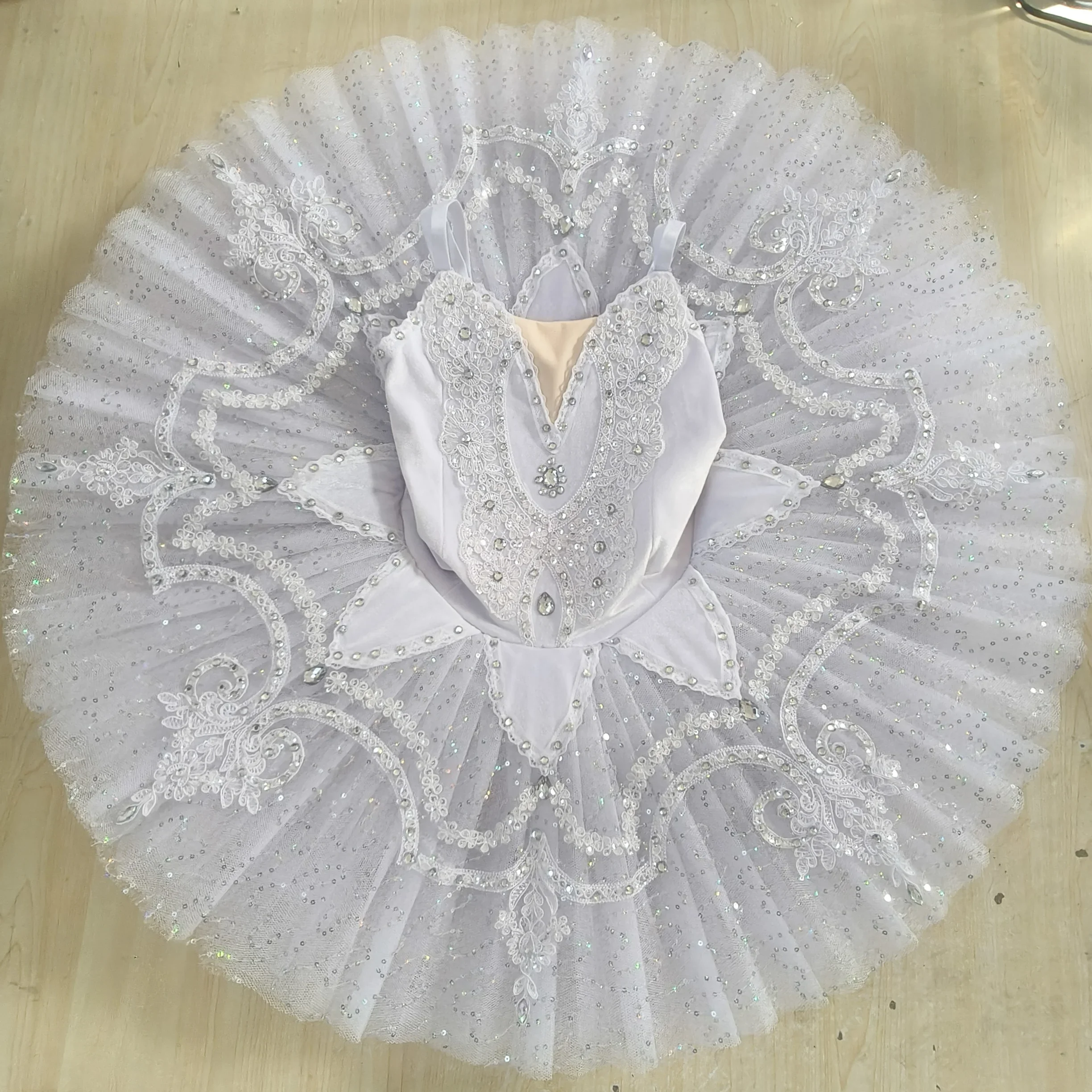 

Белые балетные юбки-пачки с блестками, детское балетное платье, профессиональная одежда для девочек и женщин, танцевальная одежда «Лебединое озеро», костюм