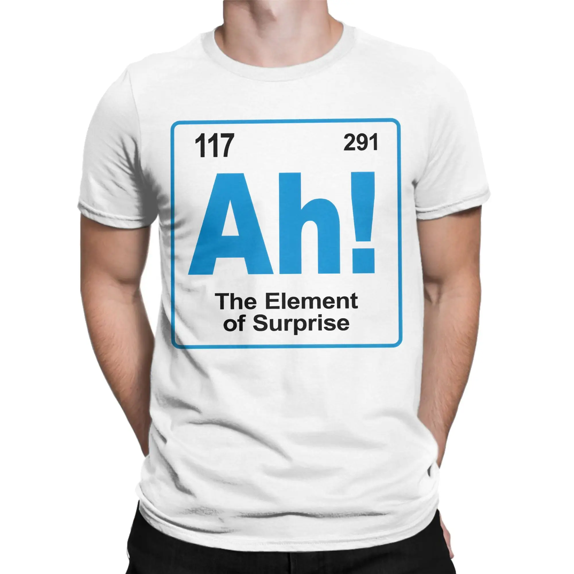 Chemistry Joke The Element of Surprise  T Shirts Men Women's Cotton Vintage T-Shirts Crew Neck  Tees Short Sleeve Clothes Adult