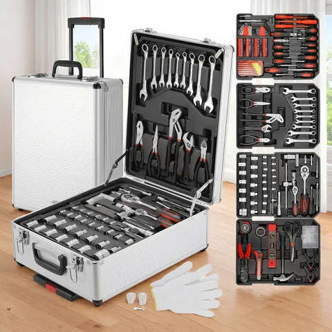 799pcs Tool Kit,Tool Trolley Case,Mechanics Box,Home Repair Toolbox,Portable DIY Set