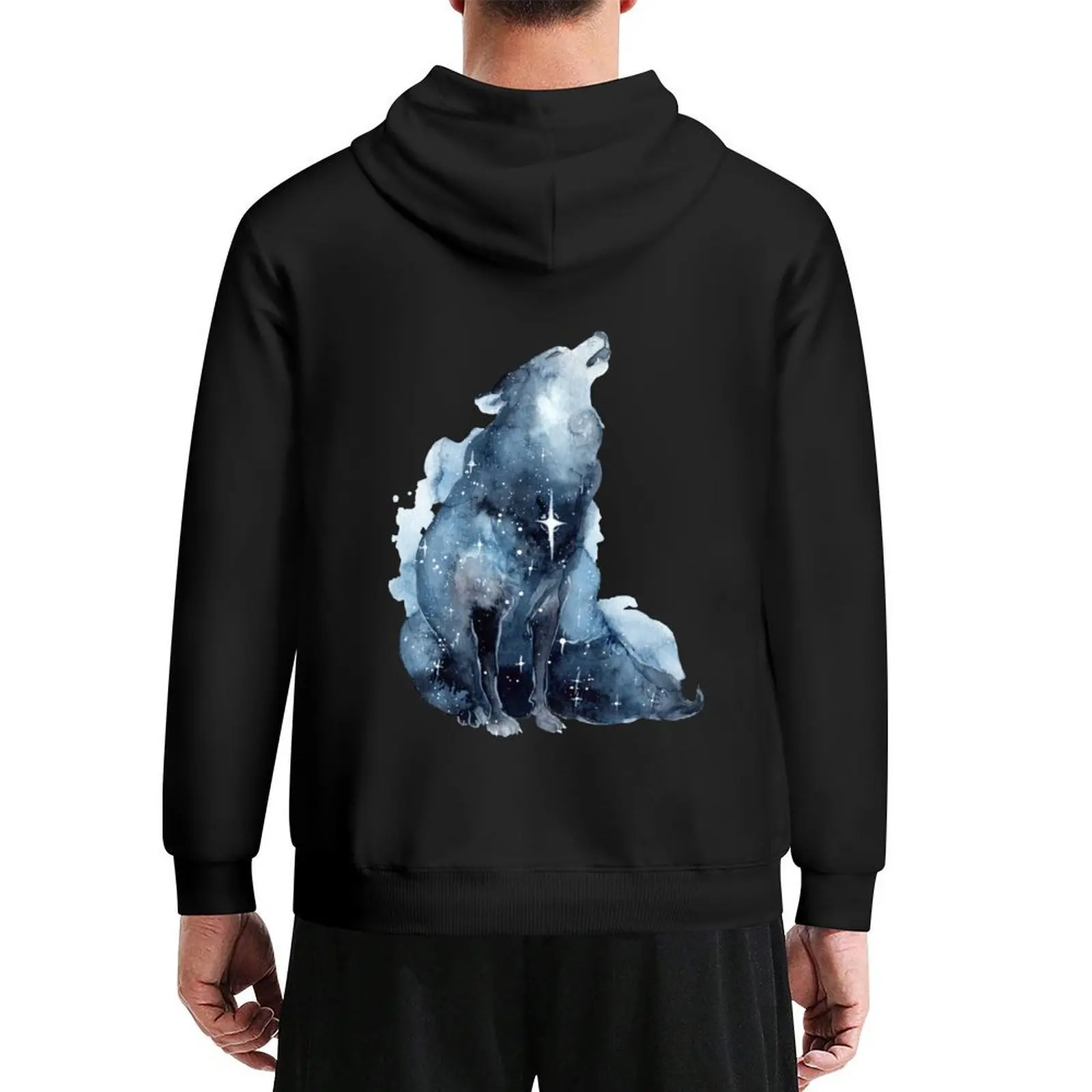 

Galaxy Howling Wolf Hoodie autumn jacket men hooded shirt graphic t shirts men mens clothing hoodie man