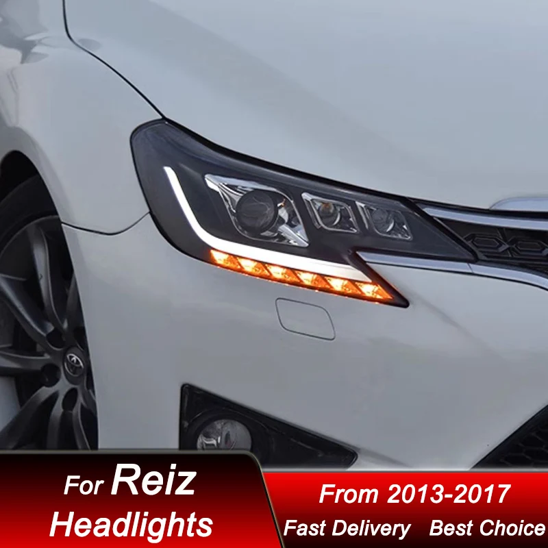 Pop Car LED Headlights For Toyota REIZ MARK X 2013-2017 New Style 3 Lens LED Upgrade High Configure Projector Lens Accessories K