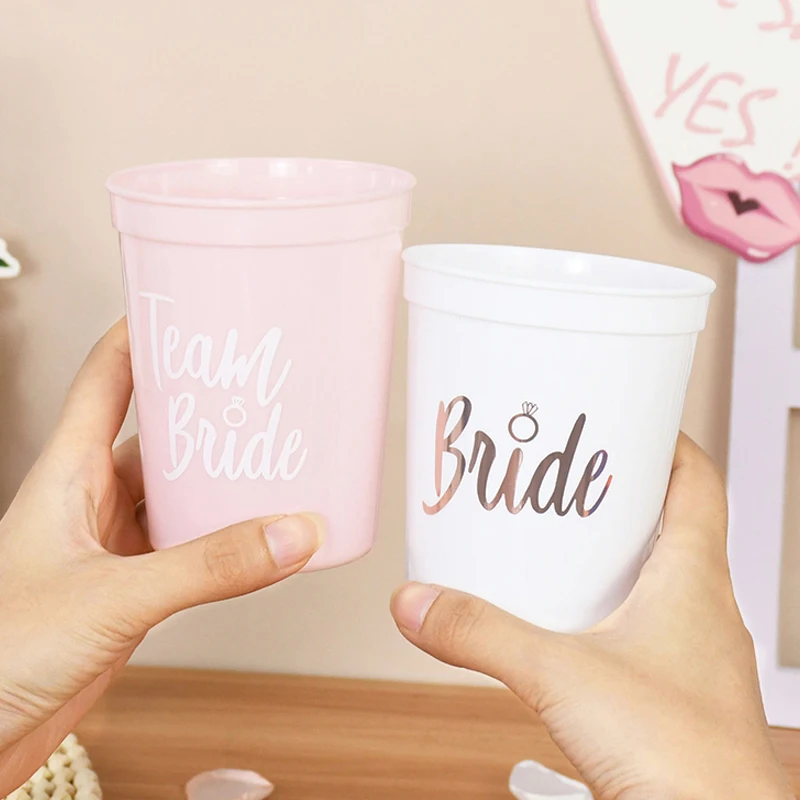 1/11pcs Bachelorette Party Team Bride Plastic Drinking Cups Bridal Shower Gift Bride To Be Hen Party Decor Supplies Wedding Gife view 3