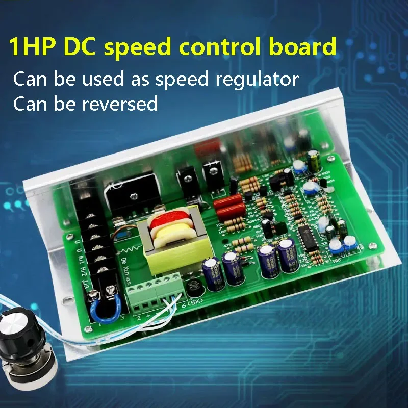 750W 1HP High Power Speed Control Board DC Motor Speed Regulator 220V Permanent Magnet DC Motor Controller for Industrial Use