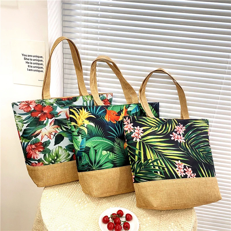 Borsa da donna Borsa da spiaggia stampata floreale Shopping Borsa tote di grande capacità Borsa a tracolla da donna da viaggio ad alta capacità