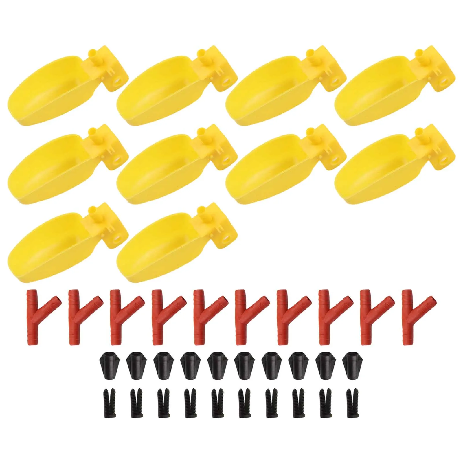 Automatic Poultry Drinker Automatic Waterer Outdoor Bird Feeding 20 Pieces Continuous Water Supply System Cleaning Tool
