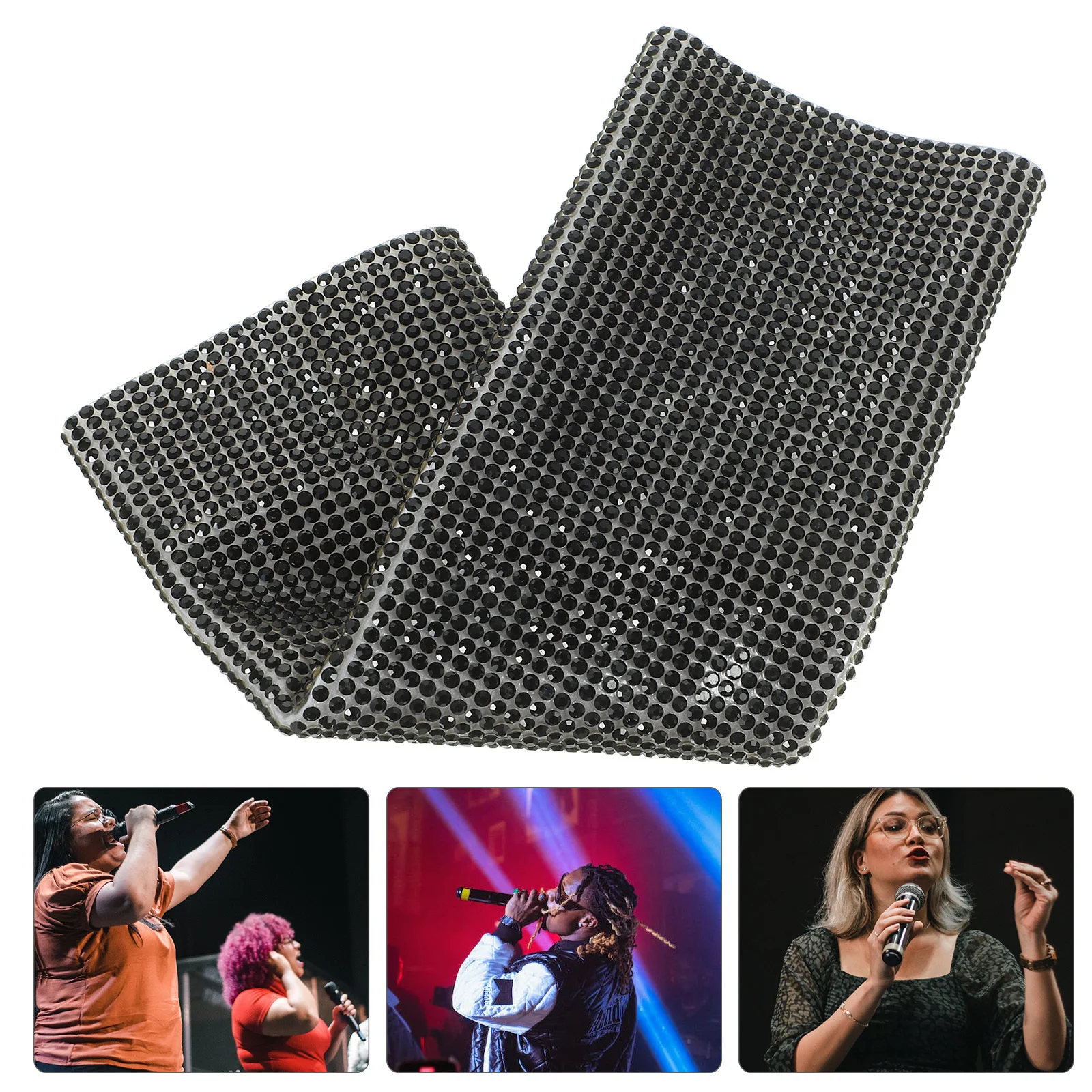 

Rhinestone Microphone Cover For Wireless Handheld Mic Durable Plastic Handle Sleeve Singer Performance Accessory