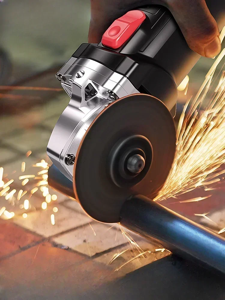 220V Portable Angle Grinder with Grinding Wheel and Polishing Pad for Metal Cutting and Grinding