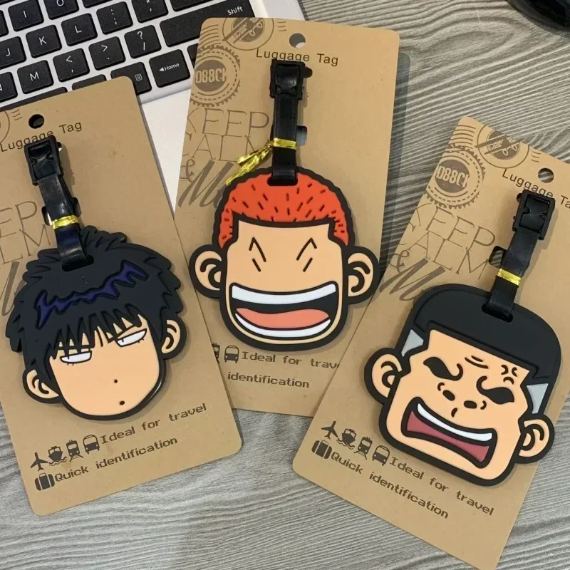 Etiqueta de Equipaje de Anime Slam Dunk Rukawa Maple Sakuragi Mitsui, Accesorios de Viaje, Soporte de Silicona para Maleta, Etiqueta Portátil de Embarque