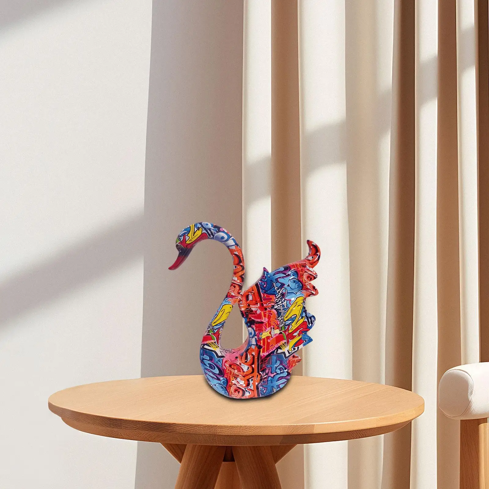 Swan Figurine Collectible Resin Sculpture for Home Decor and Gift