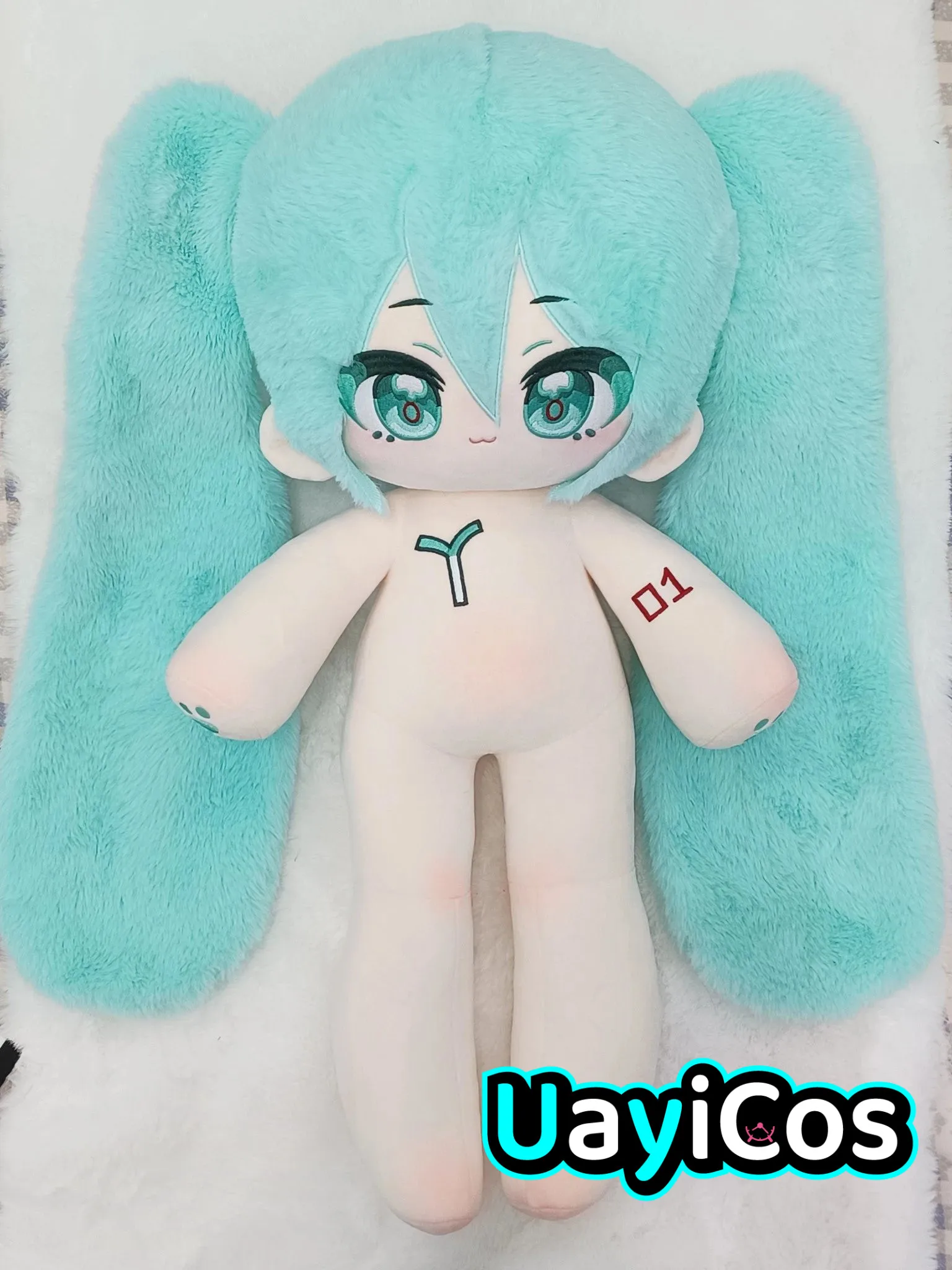 60cm Anime Blue Hair Big Ears da cong Angel Princess Fairy Girl Stuffed Long legs Plushies Plush Cotton Doll Body Toy For Kids