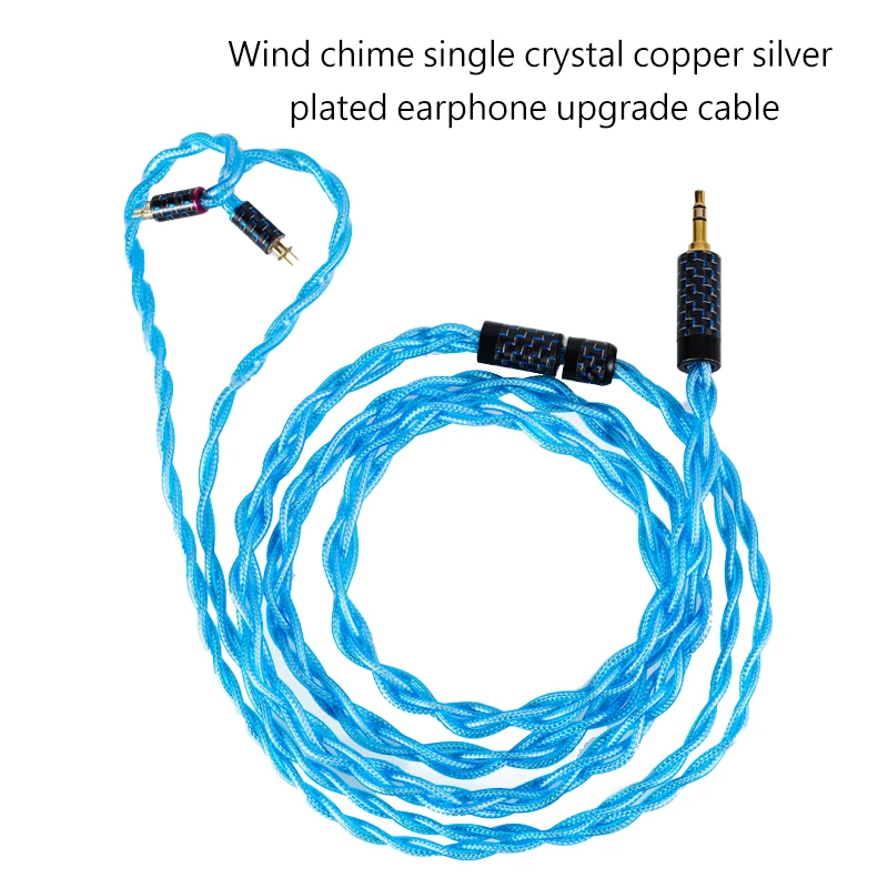 Fengling 4-strand braided 6N single crystal copper silver plated headphone cable. 78mm, mmcx, QDC IE80 IE900 pin coaxial line