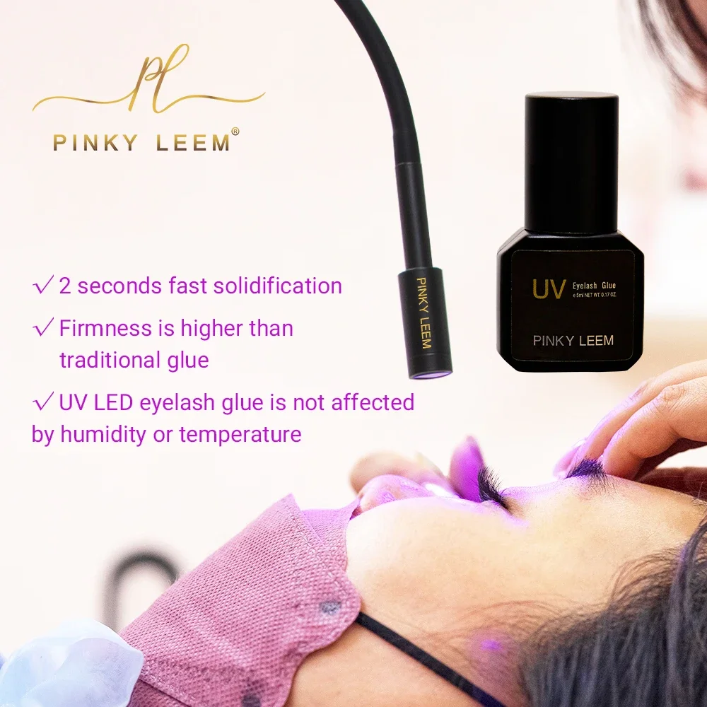 

pinky leem eyelash extensions beam light UV LED lamp lash adhesive professional lash adhesive private labeleyelash uv glue