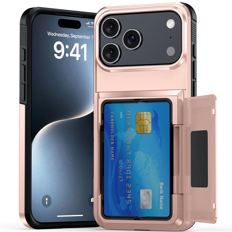 아이폰 17 16 15 14 13 12 11Pro Max Xs Xr 16Pro 삽입형 플립 지갑 폰 케이스 소프트 테두리 폰 케이스 커버 하드 쉘