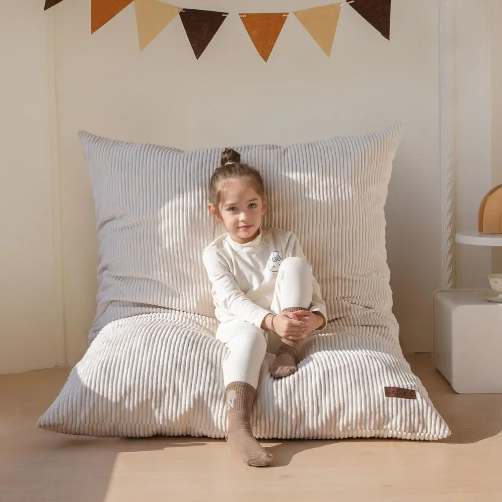 

Детское кресло-мешок 3-в-1, трансформируемое кресло, которое превращается из кресла-мешка в шезлонг, детский напольный диван для игр, чтения, отдыха на полу.