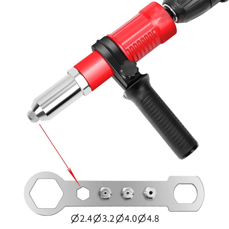 Electric Rivet Gun Conversion Head Professional Pulling Riveting Gun Rivet Drill Head Adapter Kit