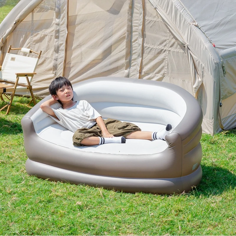 New Camping Inflatable Bed Flocking Sleeping Outdoor Floor Lazy Sofa Portable Comfortable Dmuchana Sofa Home Furniture