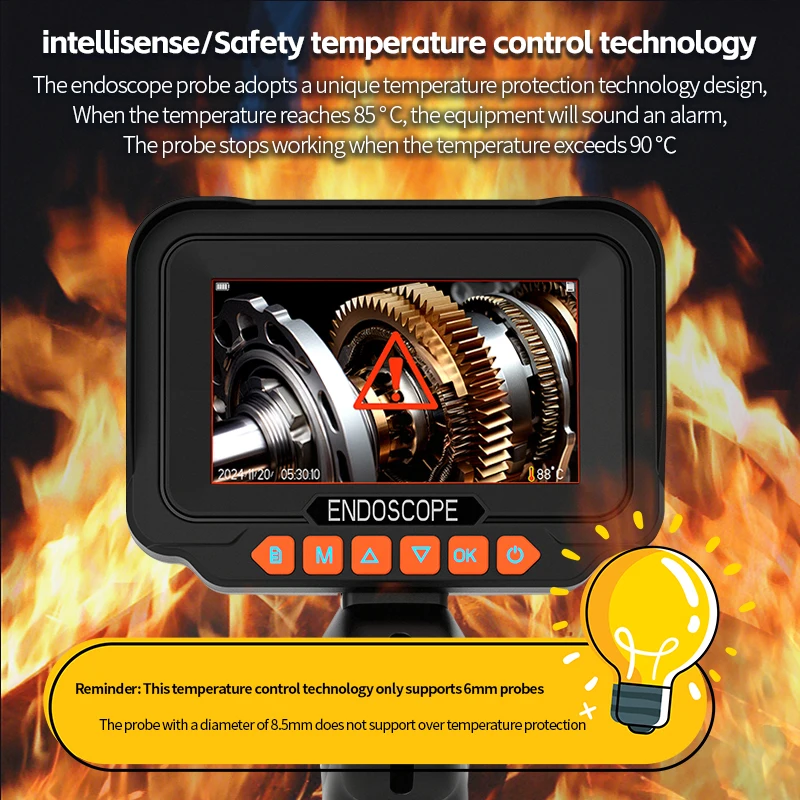 4.3 بوصة IPS شاشة 2MP 1080P 6 مللي متر 360 درجة مفصلية دوران التوجيه المنظار الصناعي التفتيش كاميرا مجهر