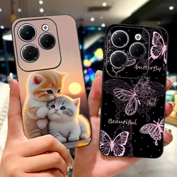 For Infinix Hot 40 4G Case X6836 Couqe Soft Slicone Cute Cat butterfly TPU Shells for infinix Hot40 Pro Hot 40Pro X6837 Fundas