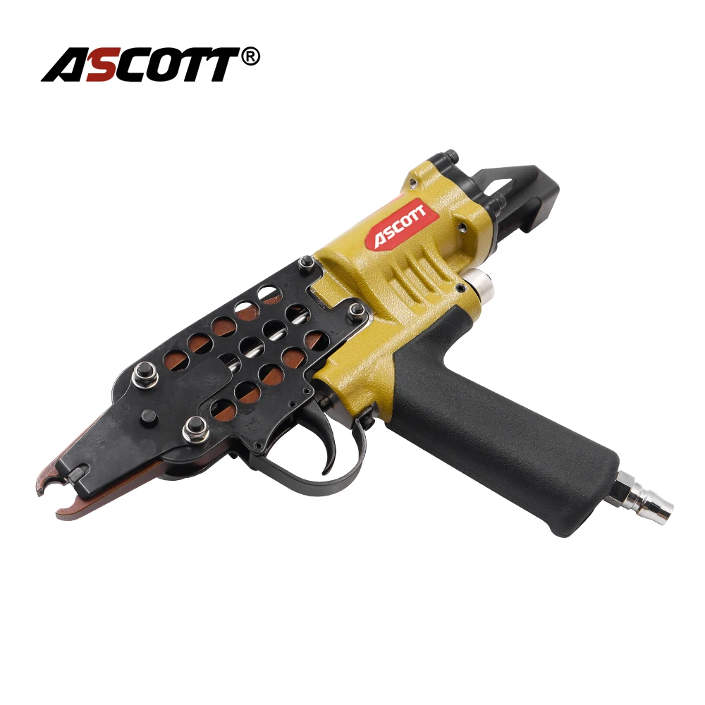 ASCOTT Pneumatic C-Type Nailer SC7E Long Pliers 8mm C Ring Stapler for Sofa Fencing Cage Gun Poultry Cage Gun Lashing Tool