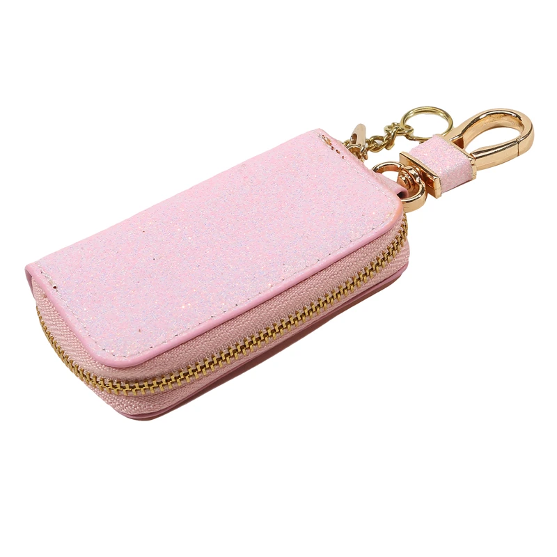 PU Key Pouch Zipper Key Holder Organizer Car Key Bag Wallet Keychain Fashion Simple Key Case Bag Men Women Car Key Protect Cover