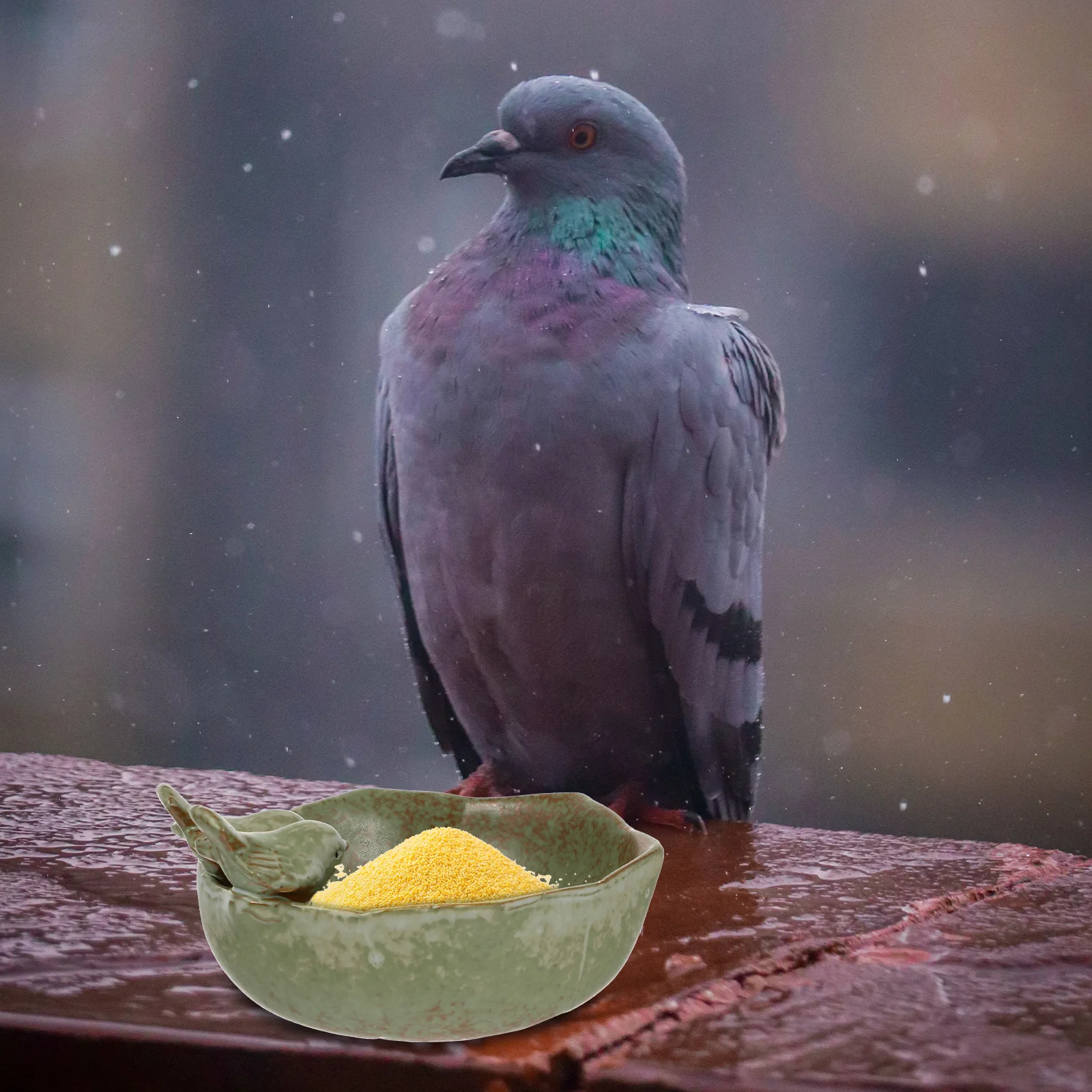 

1Pcs Ceramic Small Bird Basin Creative Fruit Tray Decorative Bird Feeder Ceramic Birds Feeder