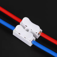 20 PCS CH2 Spring Quick Wire Connector Cable Clamp 2p Electrical Crimp Erminal Block 2 Way Easy Fit For Led Strip