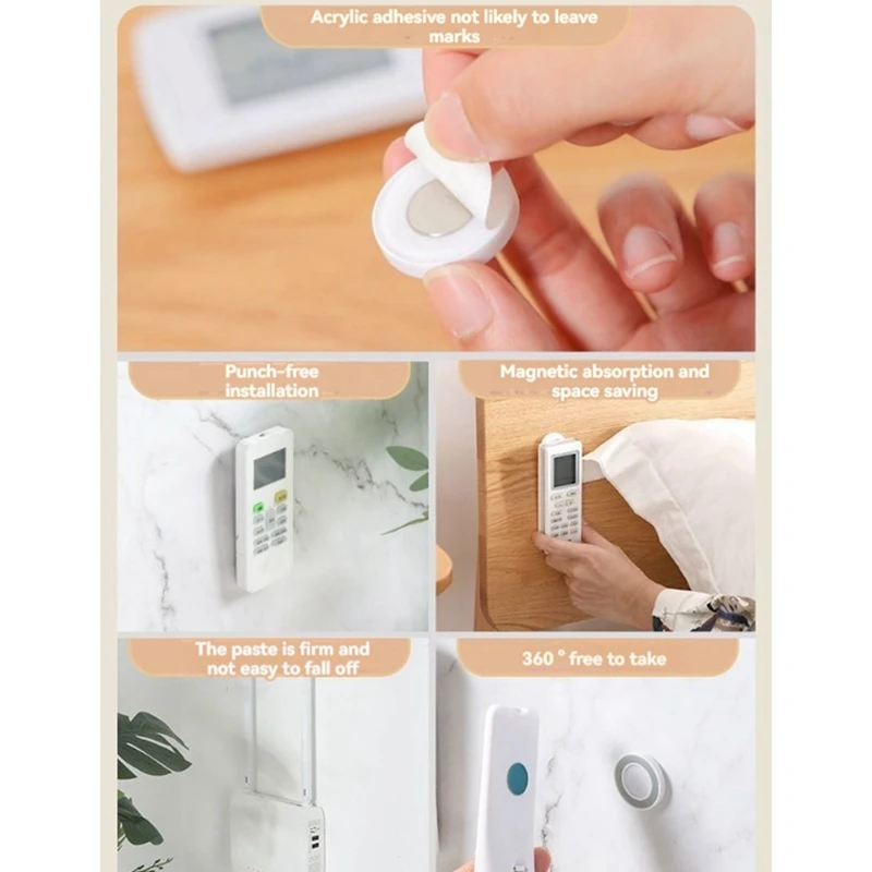 Magnetic Hooks Wall Mount Anti-Lost Magnet Storage Holder For Remote Control Fridge Sticker Home Organizer Hook image 6