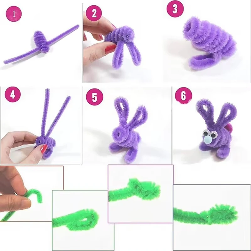 Colorful Pipeline Cleaner Toy Handmade DIY Twist Stick Educational Twist Stick Color Hair Root Tops